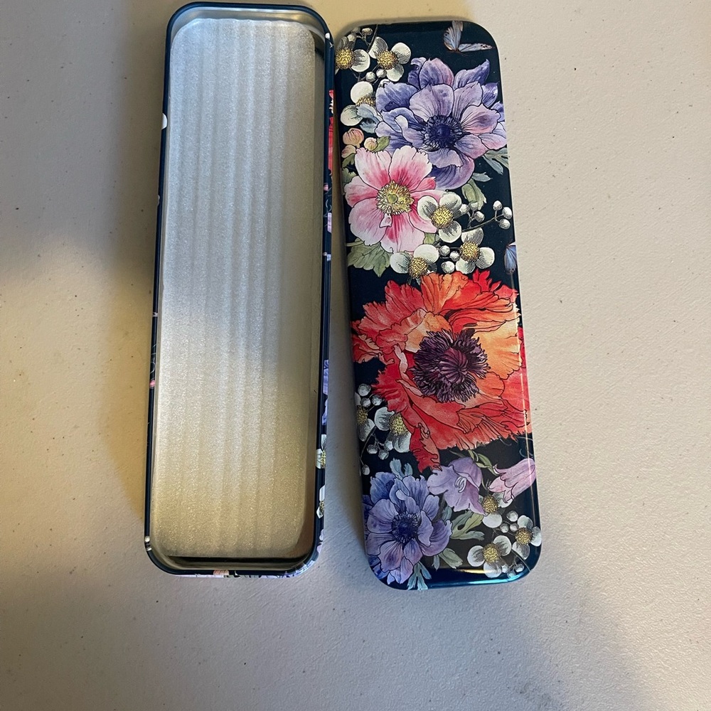 Brighton Floral Pencil Case with Red and Purple Flowers